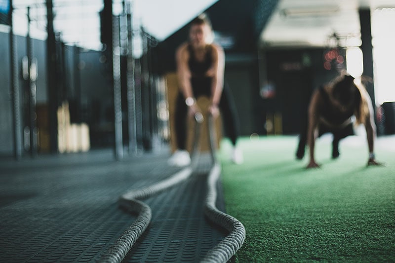 Person doing exercises at a gym